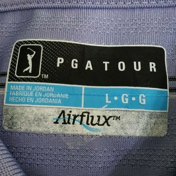 PGA Tour Men’s Pinstrip Polo Golf Shirt Size Large - Picture 4 of 8